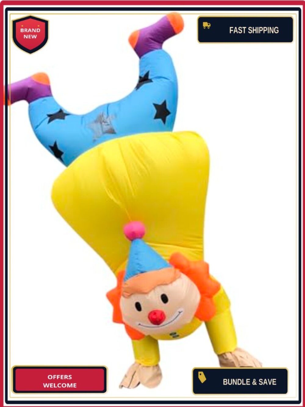 Inflatable Clown Costume Adult Blow Up Suit Halloween Cosplay Party